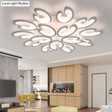 Modern 4/6/9 - Head U - Shaped Acrylic Shade Flush Mount Ceiling Light In White – Warm/White/Natural