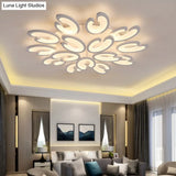 Modern 4/6/9 - Head U - Shaped Acrylic Shade Flush Mount Ceiling Light In White – Warm/White/Natural