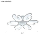 Modern 4/6/9 - Head U - Shaped Acrylic Shade Flush Mount Ceiling Light In White – Warm/White/Natural