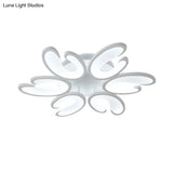 Modern 4/6/9 - Head U - Shaped Acrylic Shade Flush Mount Ceiling Light In White – Warm/White/Natural