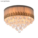 Modern 4 - Light Braided Trim Ceiling Lamp With Crystal Diamond Drape