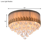 Modern 4 - Light Braided Trim Ceiling Lamp With Crystal Diamond Drape