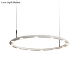 Modern Acrylic 1/2-Tier Led Ring Chandelier Light In Black/White For Bedroom: Warm/White Lighting