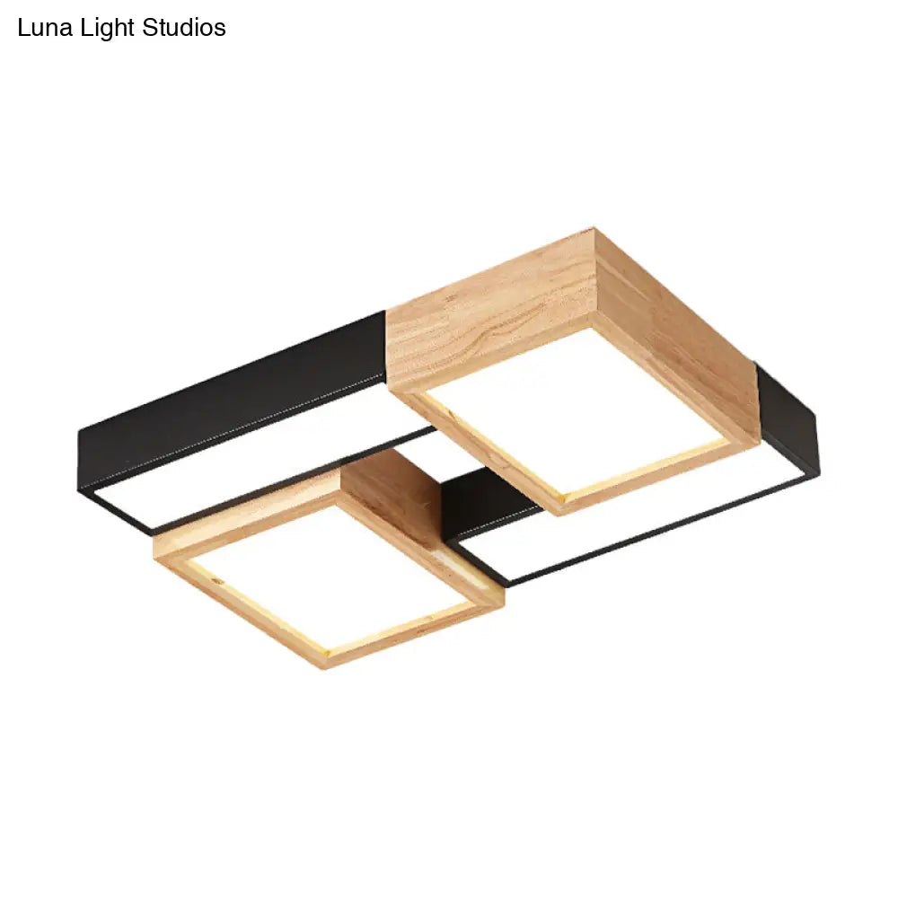 Modern Acrylic Bathroom Flush Mount Light - Led Black/White Ceiling Fixture (20.5’/24.5’ Wide)
