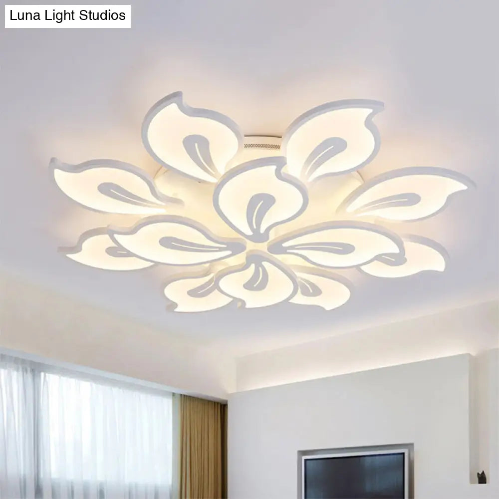 Modern Acrylic Bauhinia Flush Ceiling Light With Led 3/5/9-Light Fixture In Warm/White/Natural