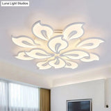Modern Acrylic Bauhinia Flush Ceiling Light With Led 3/5/9-Light Fixture In Warm/White/Natural