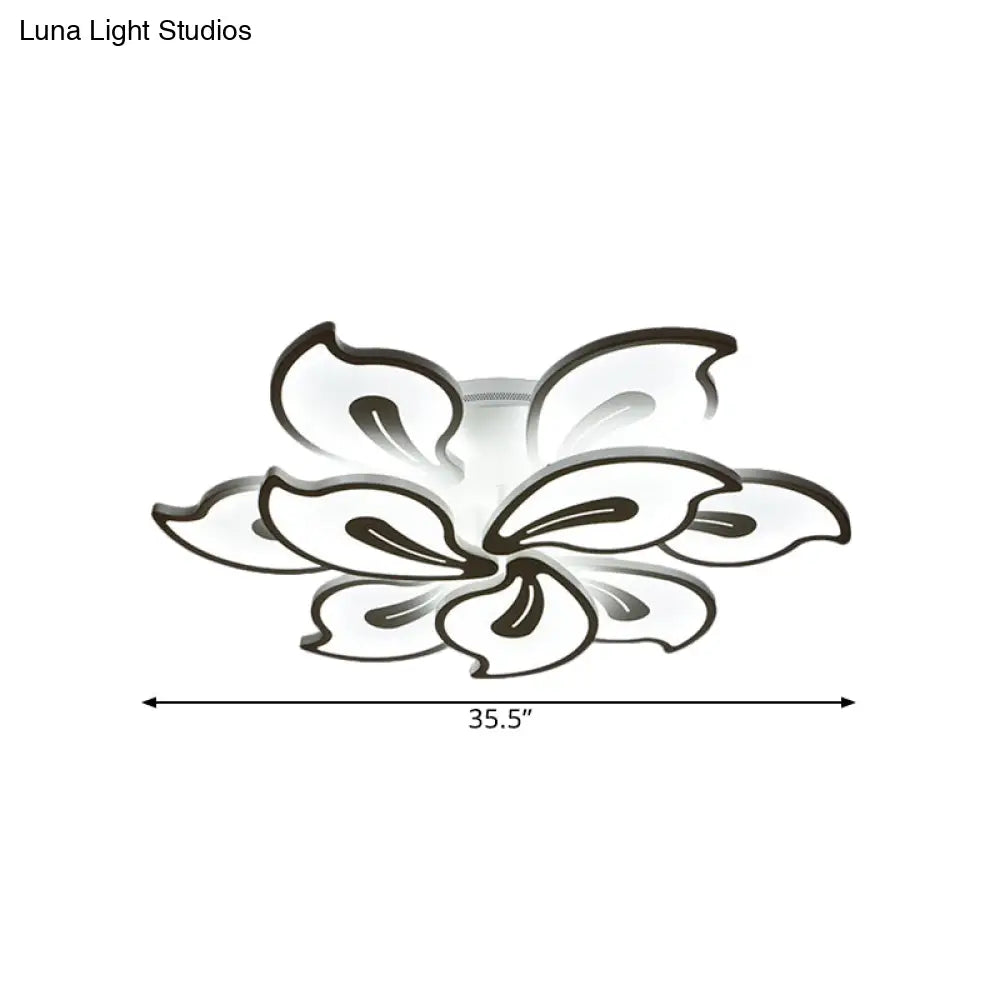 Modern Acrylic Bauhinia Flush Ceiling Light With Led 3/5/9-Light Fixture In Warm/White/Natural