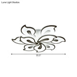 Modern Acrylic Bauhinia Flush Ceiling Light With Led 3/5/9-Light Fixture In Warm/White/Natural