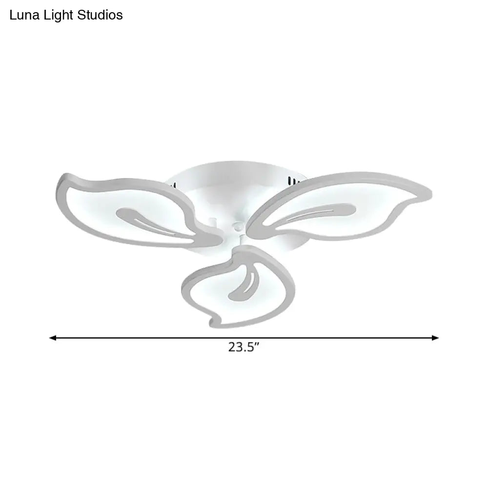 Modern Acrylic Bauhinia Flush Ceiling Light With Led 3/5/9-Light Fixture In Warm/White/Natural