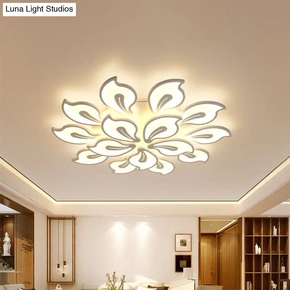 Modern Acrylic Bauhinia Flush Ceiling Light With Led 3/5/9-Light Fixture In Warm/White/Natural