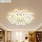 Modern Acrylic Bauhinia Flush Ceiling Light With Led 3/5/9-Light Fixture In Warm/White/Natural