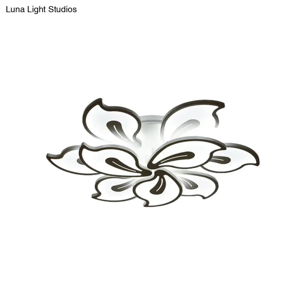 Modern Acrylic Bauhinia Flush Ceiling Light With Led 3/5/9-Light Fixture In Warm/White/Natural