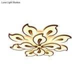 Modern Acrylic Bauhinia Flush Ceiling Light With Led 3/5/9-Light Fixture In Warm/White/Natural