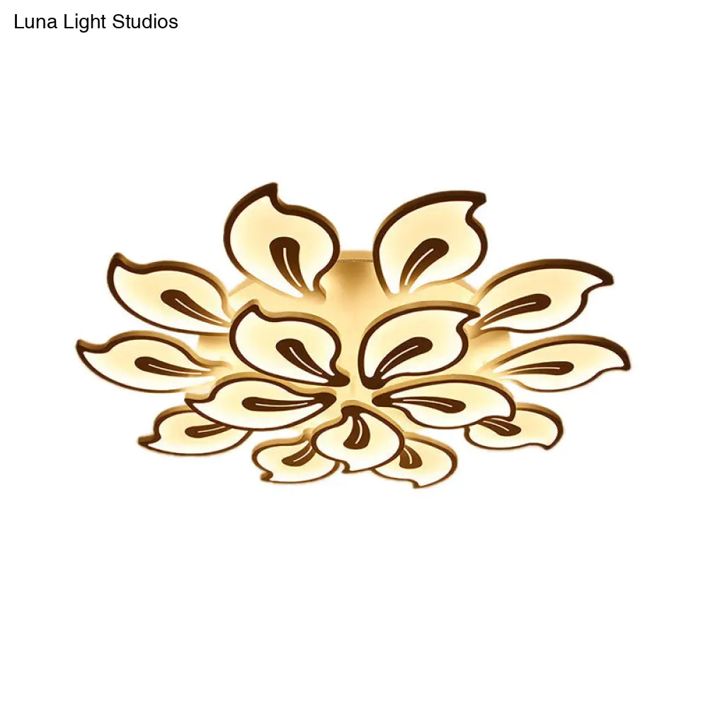 Modern Acrylic Bauhinia Flush Ceiling Light With Led 3/5/9-Light Fixture In Warm/White/Natural