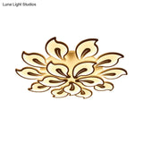Modern Acrylic Bauhinia Flush Ceiling Light With Led 3/5/9-Light Fixture In Warm/White/Natural