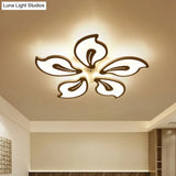 Modern Acrylic Bauhinia Flush Ceiling Light With Led 3/5/9-Light Fixture In Warm/White/Natural