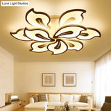 Modern Acrylic Bauhinia Flush Ceiling Light With Led 3/5/9-Light Fixture In Warm/White/Natural