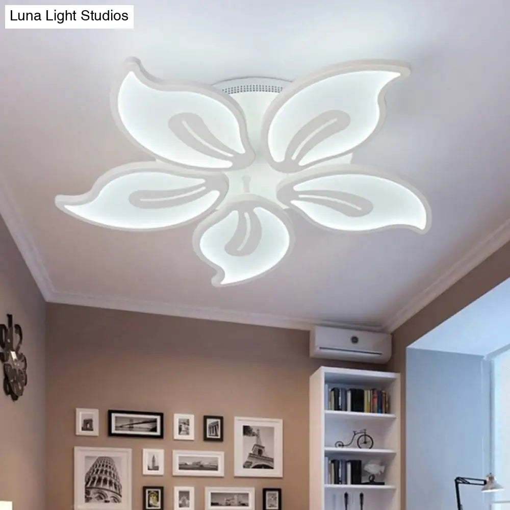 Modern Acrylic Bauhinia Flush Ceiling Light With Led 3/5/9-Light Fixture In Warm/White/Natural