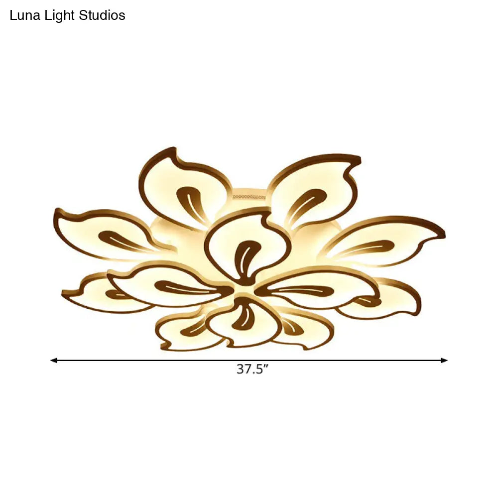 Modern Acrylic Bauhinia Flush Ceiling Light With Led 3/5/9-Light Fixture In Warm/White/Natural