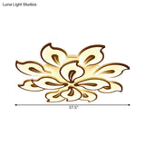 Modern Acrylic Bauhinia Flush Ceiling Light With Led 3/5/9-Light Fixture In Warm/White/Natural
