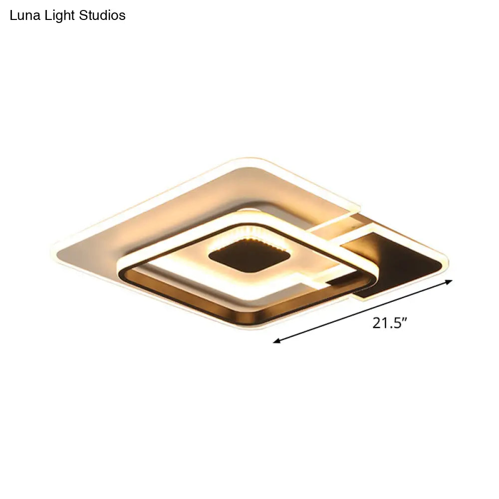 Modern Acrylic Black And White Patchwork Ceiling Lamp - Led Flush Mount
