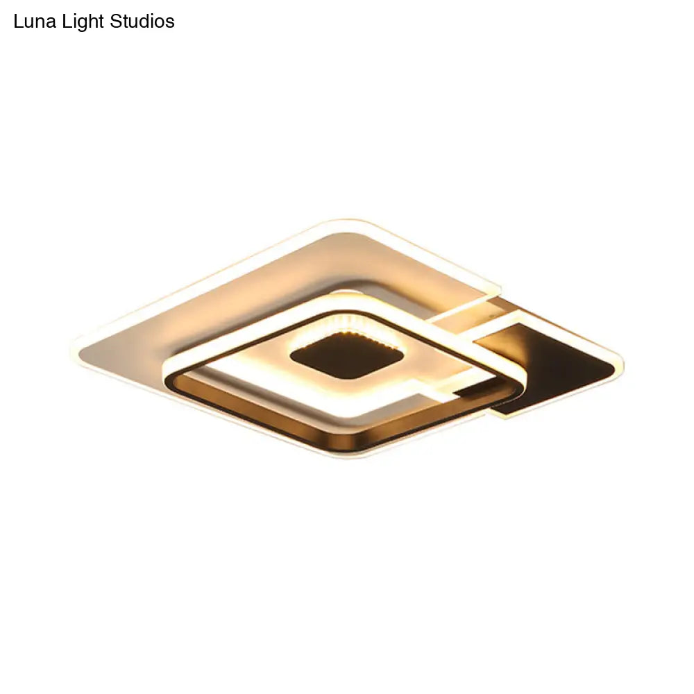 Modern Acrylic Black And White Patchwork Ceiling Lamp - Led Flush Mount