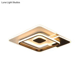 Modern Acrylic Black And White Patchwork Ceiling Lamp - Led Flush Mount