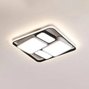 Modern Acrylic Black Flush-Mount Ceiling Light For Living Room / 19.5