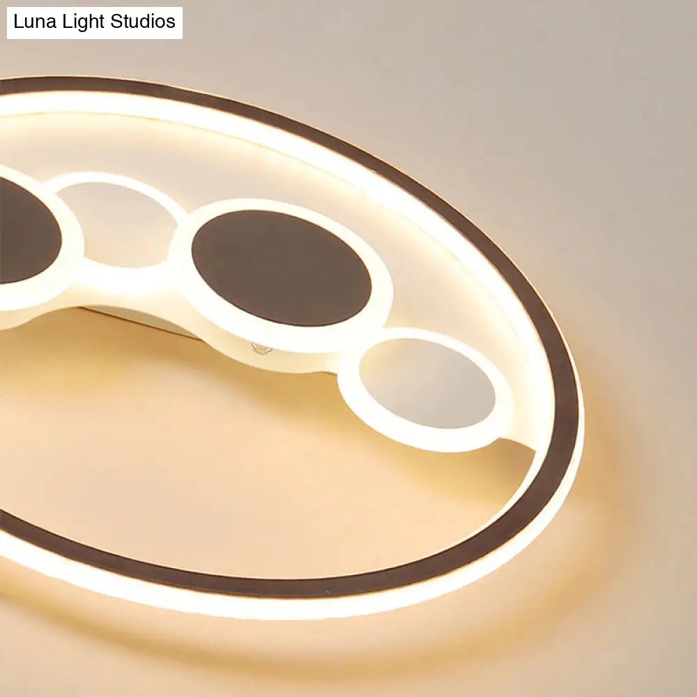 Modern Acrylic Black Led Flush Ceiling Light For Cloth Shop
