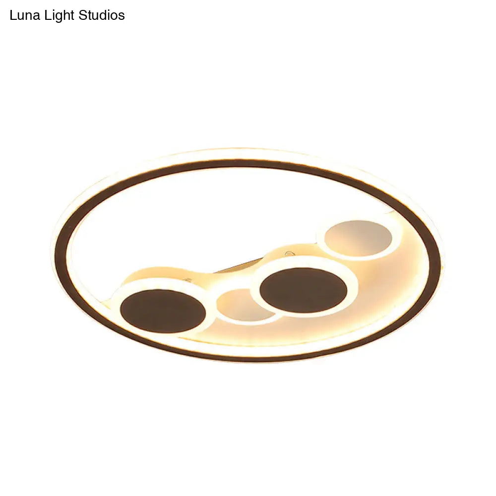 Modern Acrylic Black Led Flush Ceiling Light For Cloth Shop