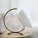 Modern Acrylic C-Shape Nightstand Lamp - Black/Gold Led Desk Light For Bedroom Black