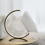Modern Acrylic C-Shape Nightstand Lamp - Black/Gold Led Desk Light For Bedroom Black