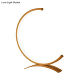 Modern Acrylic C-Shape Nightstand Lamp - Black/Gold Led Desk Light For Bedroom