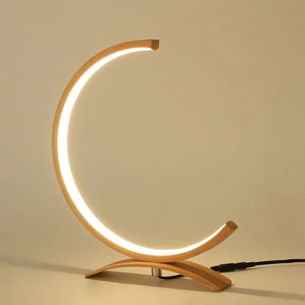 Modern Acrylic C-Shape Nightstand Lamp - Black/Gold Led Desk Light For Bedroom Gold