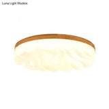Modern Acrylic Ceiling Flush Mount Light In White For Foyer Hallway - Cake Shape Fixture
