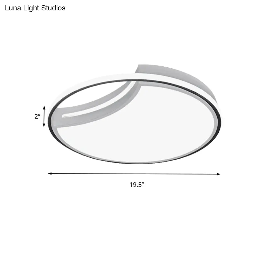 Modern Acrylic Ceiling Lamp: Incomplete Circle Design Stylish Mount Light For Foyer
