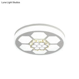 Modern Acrylic Ceiling Mount Light In White With Multi-Color Led Lighting And Crystal Accent