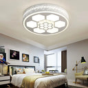 Modern Acrylic Ceiling Mount Light In White With Multi-Color Led Lighting And Crystal Accent / A