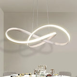 Sleek Acrylic Chandelier Pendant Light With Seamless Curve Design White Led In Warm/White