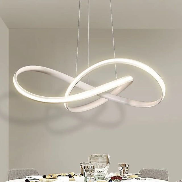 Sleek Acrylic Chandelier Pendant Light With Seamless Curve Design White Led In Warm/White