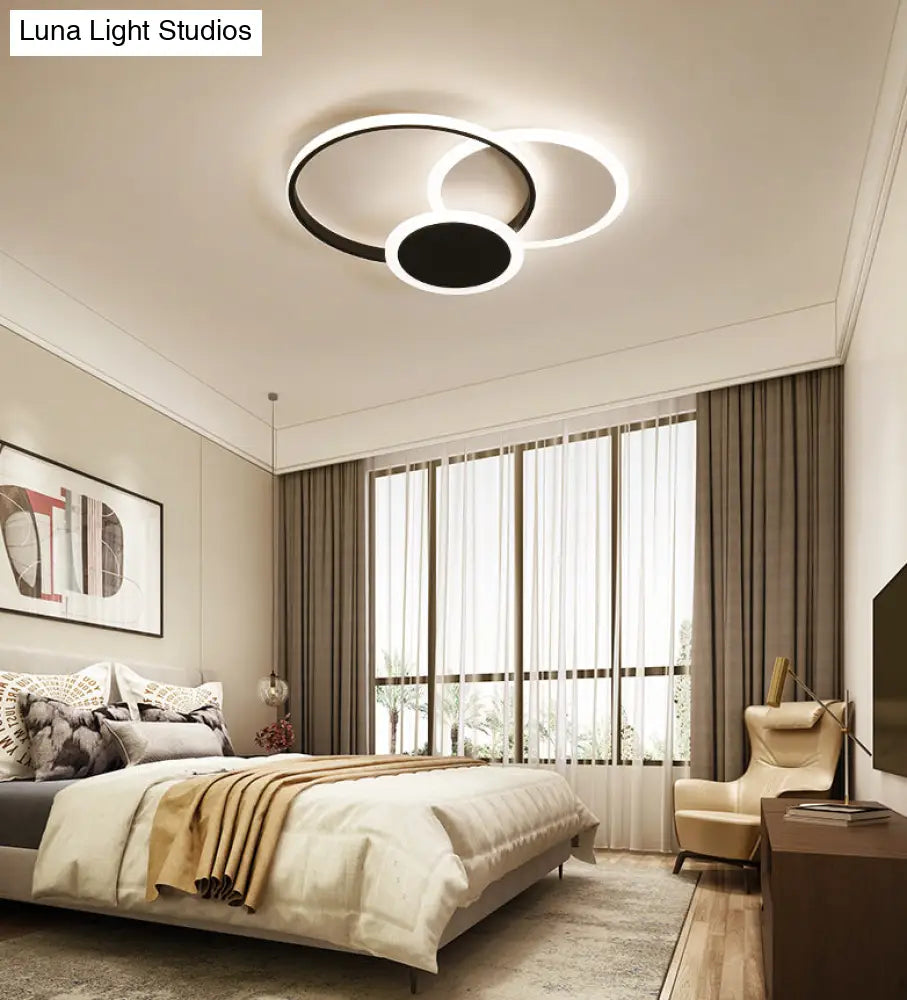 Modern Acrylic Circle Flush Mount Ceiling Light For Bedroom