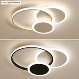 Modern Acrylic Circle Flush Mount Ceiling Light For Bedroom