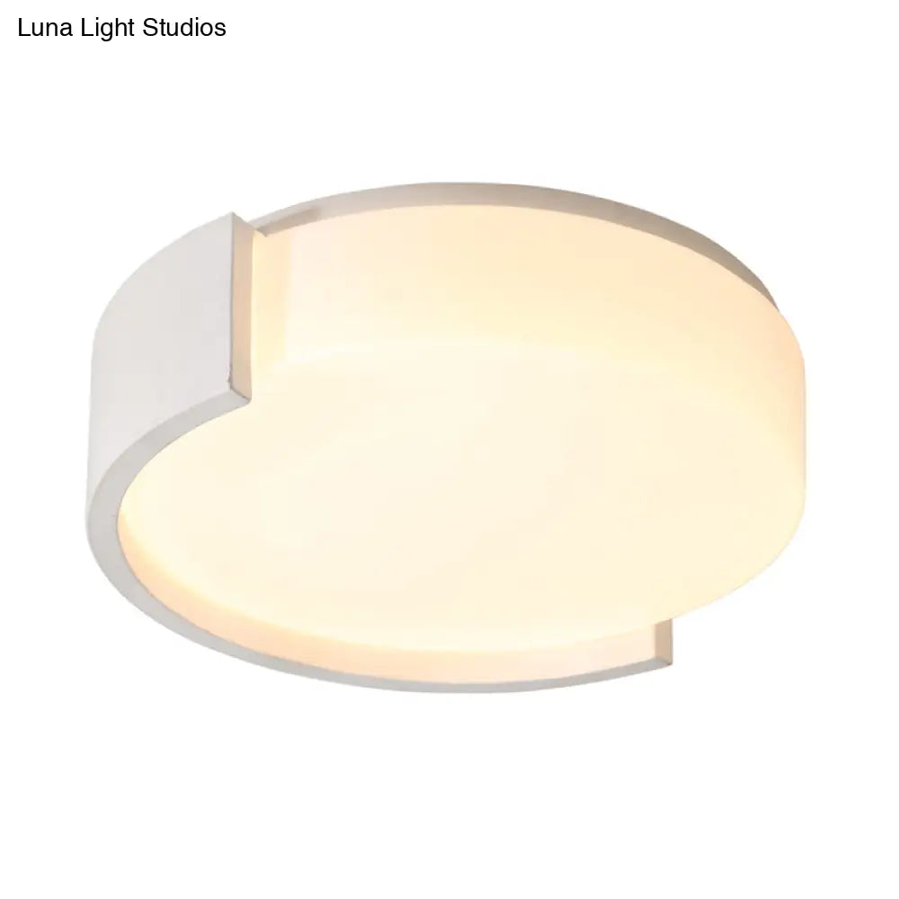 Modern Acrylic Circle Flushmount Led Ceiling Light In Warm/White - Bedroom Fixture
