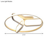 Modern Acrylic Circular Flush Light: 18’/21.5’ Wide Led Bedroom Ceiling Mount Lamp In