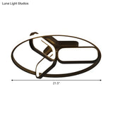 Modern Acrylic Circular Flush Light: 18’/21.5’ Wide Led Bedroom Ceiling Mount Lamp In