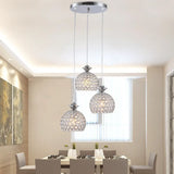 Modern Acrylic Cluster Pendant Light With 3 Chrome Lights For Dining Room / Dome