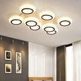 Modern Acrylic Doughnut Ceiling Flush Light With White Led - 3/6 - Head Mount Fixture 6 /