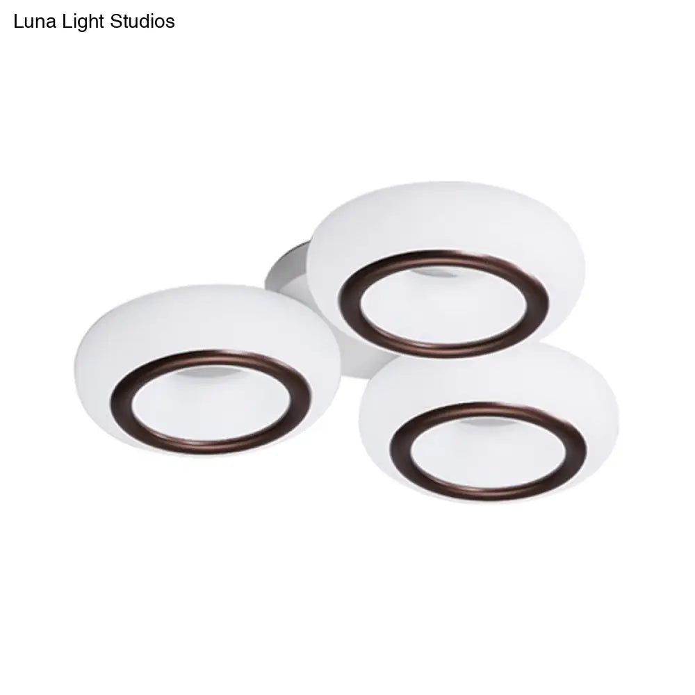 Modern Acrylic Doughnut Ceiling Flush Light With White Led - 3/6 - Head Mount Fixture
