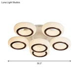 Modern Acrylic Doughnut Ceiling Flush Light With White Led - 3/6 - Head Mount Fixture