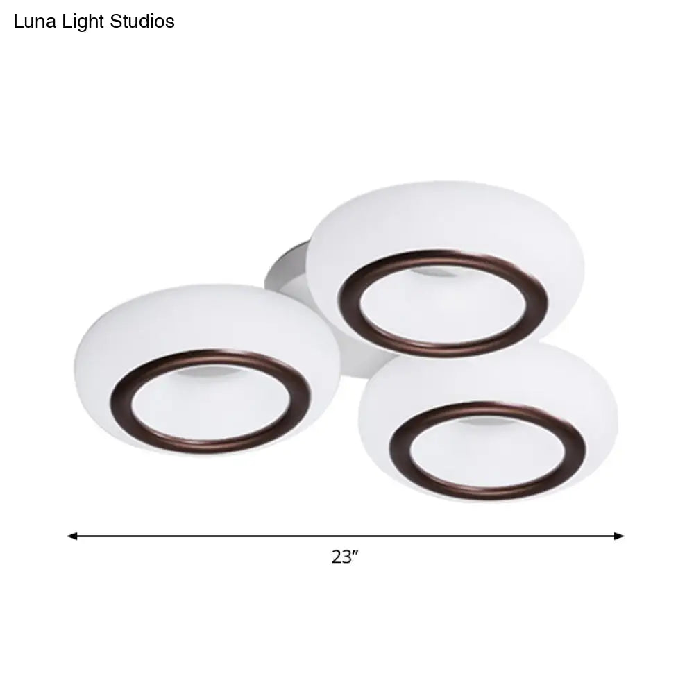 Modern Acrylic Doughnut Ceiling Flush Light With White Led - 3/6 - Head Mount Fixture